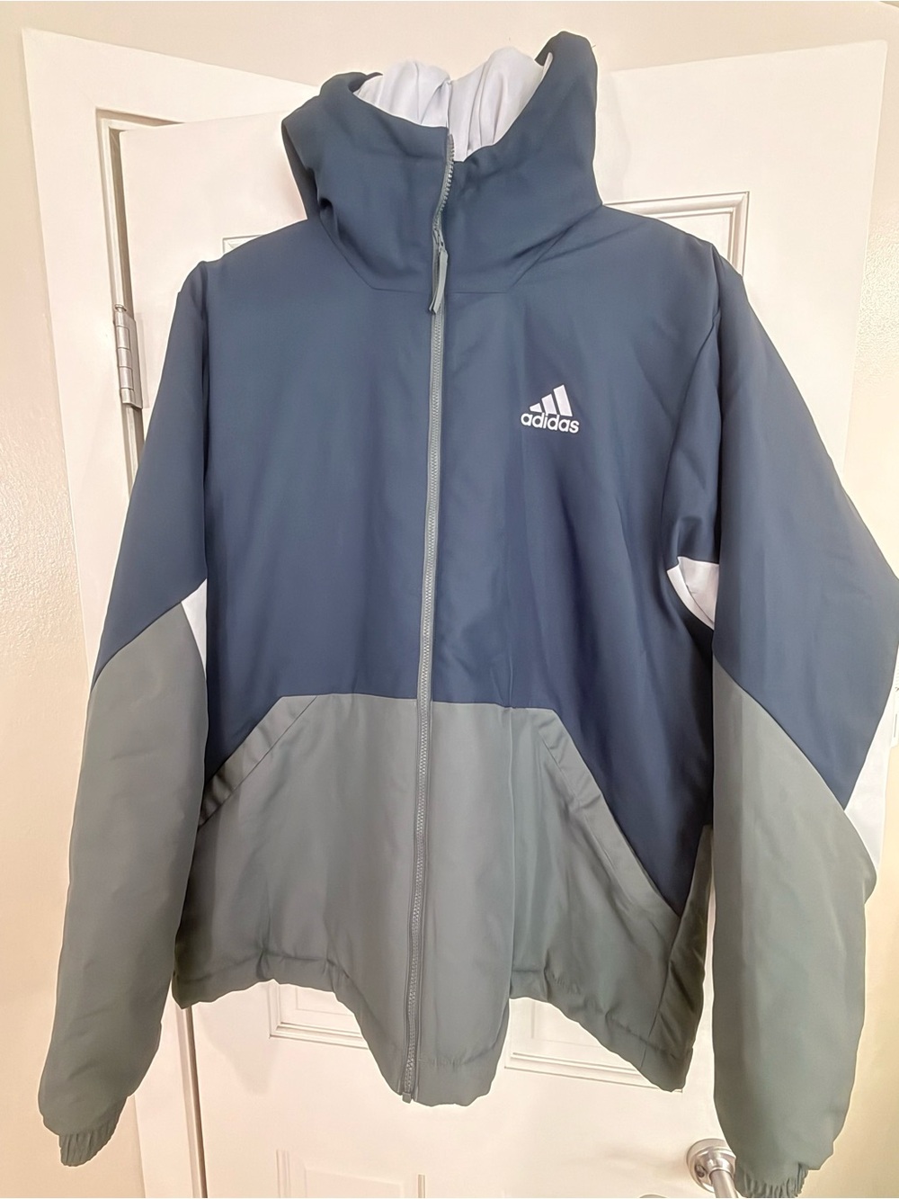 adidas Men’s Navy and Light Gray Puffer Jacket
